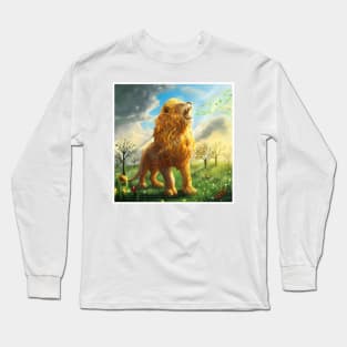 Aslan Singing and Creating Narnia - CS Lewis Inspired Long Sleeve T-Shirt